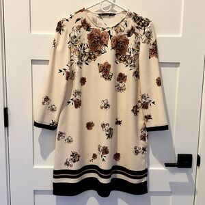 Zara Mini Dress Floral 3/4 Sleeves